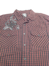 MMA ELITE Burgondy & Black Plaid Top