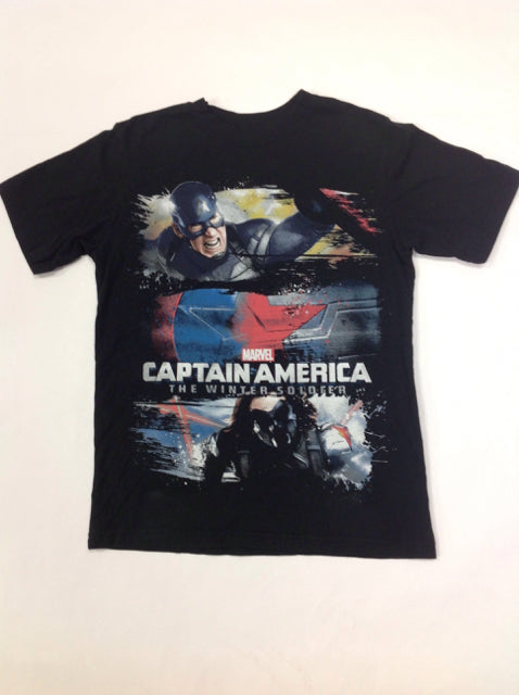 Marvel Black Print Captain America Top