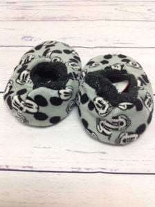 Mickey Mouse Gray & Black Slippers