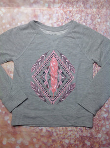 Mudd Girls Gray & Pink Top