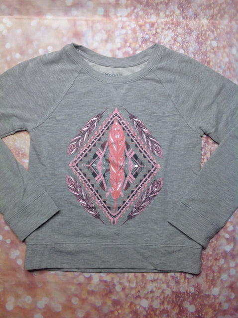 Mudd Girls Gray & Pink Top