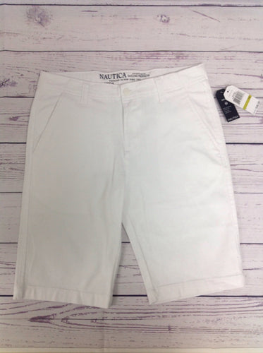 Nautica White Solid Shorts