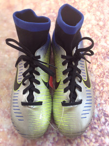 Nike Silver & Blue Cleats Size 1