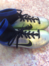 Nike Silver & Blue Cleats Size 1