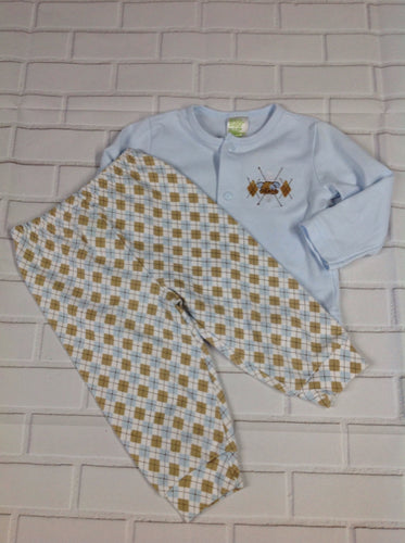 No Brand BLUE & BROWN 2 PC Outfit
