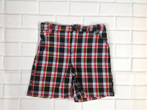 No Brand Black & Red Plaid Shorts