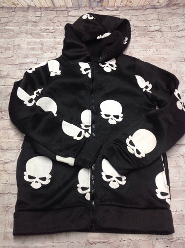 No Brand Black Print Skulls Top