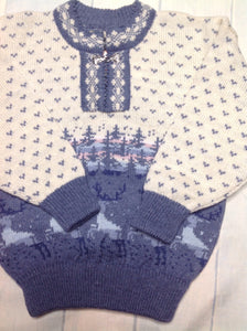 No Brand Cream & Blue Sweater