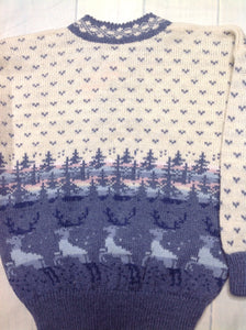No Brand Cream & Blue Sweater