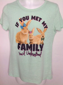 No Brand TEAL PRINT Top