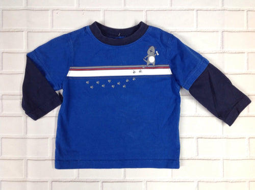 Okie Dokie Blue Print Top
