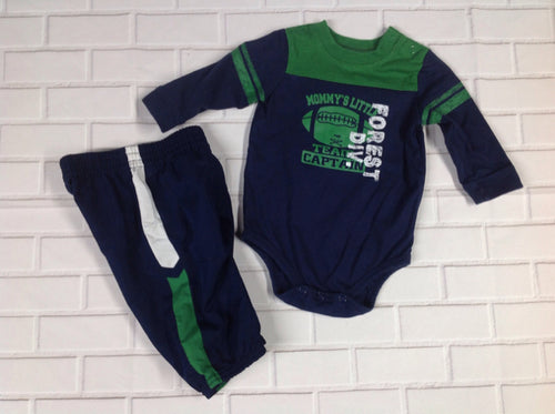 Okie Dokie GREEN & NAVY 2 PC Outfit