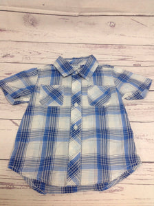 Old Navy Blue & White Checkered Top