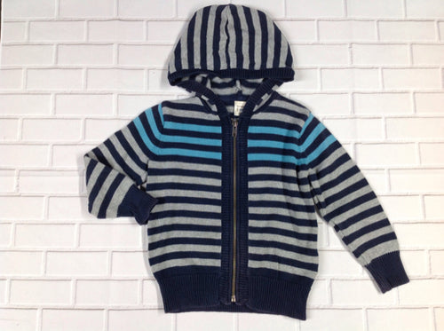 Old Navy Gray & Blue Stripe Top