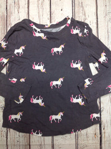 Old Navy Gray & Pink Unicorn Top