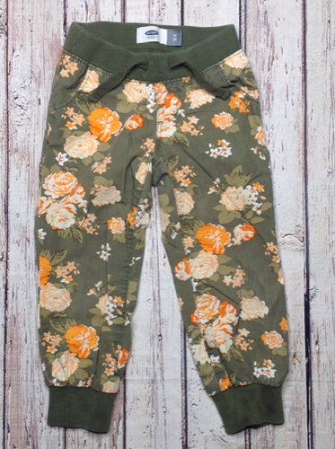 Old Navy Green & Orange Floral Pants