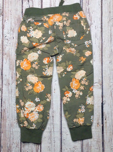 Old Navy Green & Orange Floral Pants