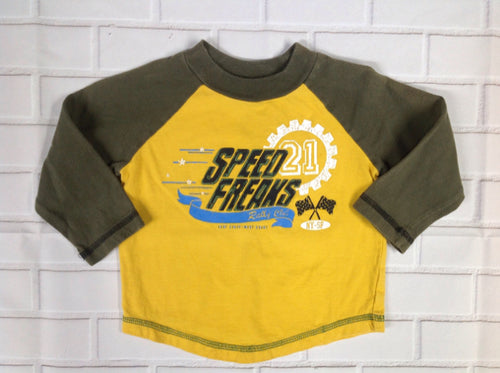 Old Navy Green & Yellow WORDS Top