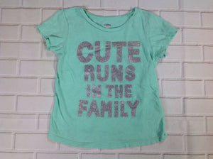 Old Navy Green Print WORDS Top