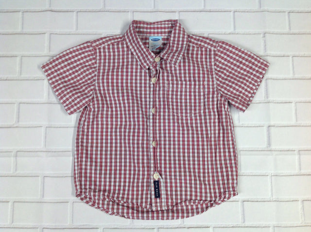 Old Navy Red & White Checkered Top