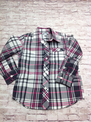 Old Navy WHITE & BLACK Plaid Top