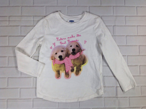 Old Navy White Print Dogs Top