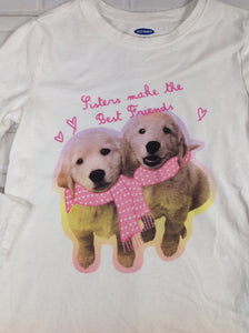 Old Navy White Print Dogs Top