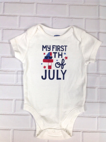 Old Navy White Print Onesie