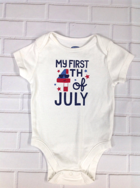 Old Navy White Print Onesie