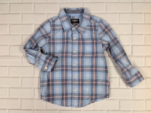 Oshkosh Blue & Pink Plaid Top