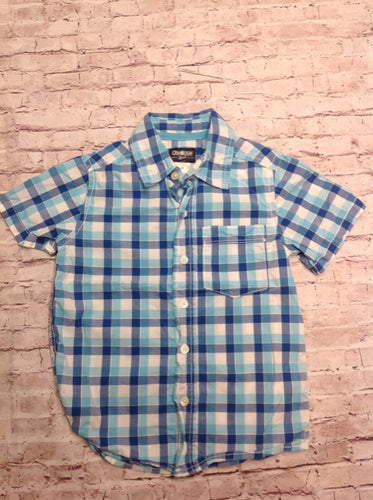 Oshkosh Blue & White Checkered Top