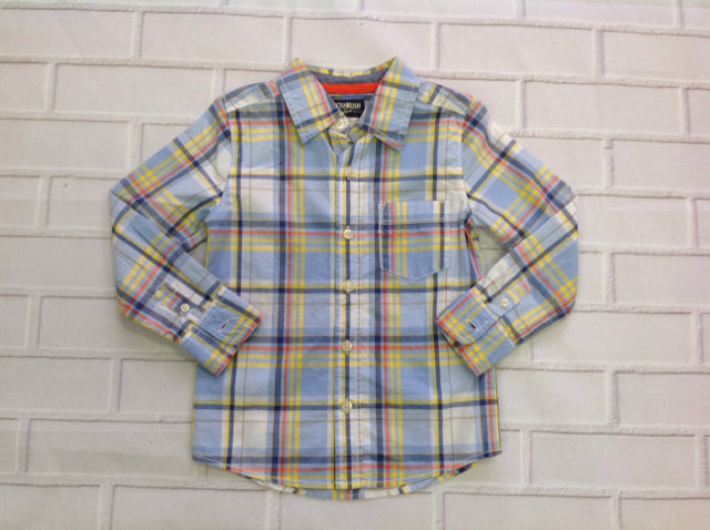 Oshkosh Blue Print Plaid Top