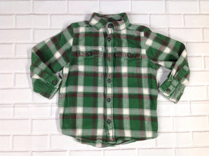 Oshkosh Green & Brown Plaid Top