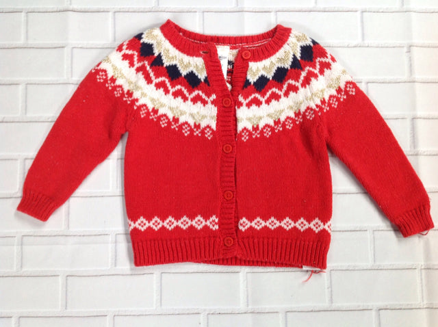 Oshkosh Red & White Sweater Top