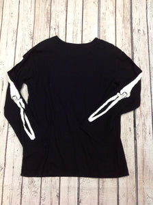 PLACE Black & White Skeleton Top