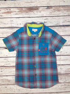 Petits  Blue & Red Plaid Top