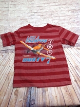 Planes Red Print Stripe Top