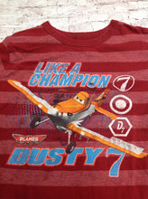 Planes Red Print Stripe Top