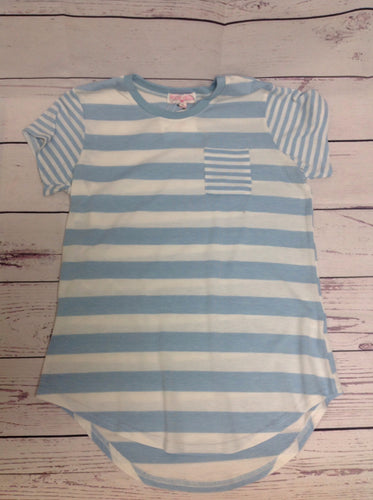 Poof Girl Blue & White Top