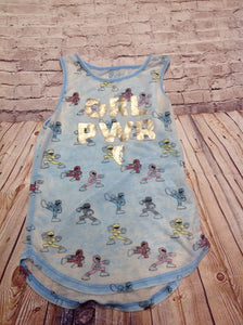 Power Rangers LIGHT BLUE PRINT Top