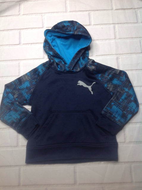 Puma BLUE & GRAY PULLOVER HOODIE Top