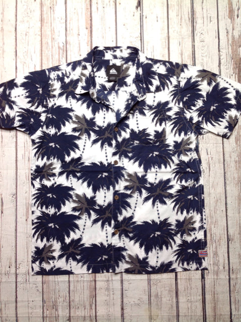 Quicksilver Blue & White PALM TREES Top