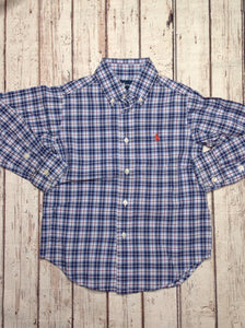 Ralph Lauren Blue & White Checkered Top