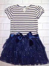 Rare Editions BLUE & CREAM Dress