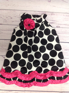 Rare Editions Black & White Dots Dress