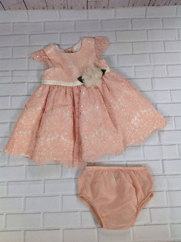 Rare Editions PEACH PRINT Dress