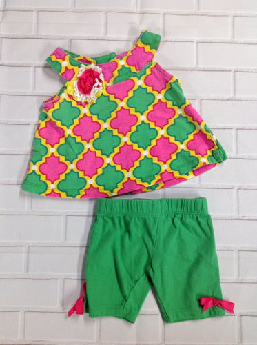 Rare Editions Pink & Green 2 PC Outfit