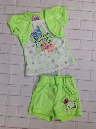 Real Love LIME GREEN & WHITE 2 PC Outfit