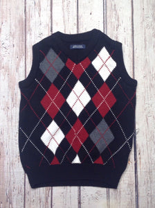 Red & Black Argyle Vest