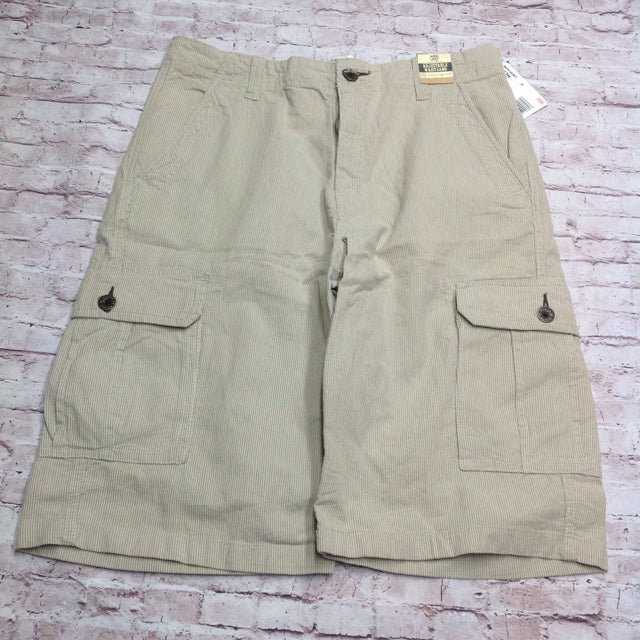 Route 66 BEIGE & WHITE Stripes Shorts